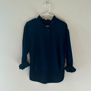 Banana republic chambray ruffle shirt